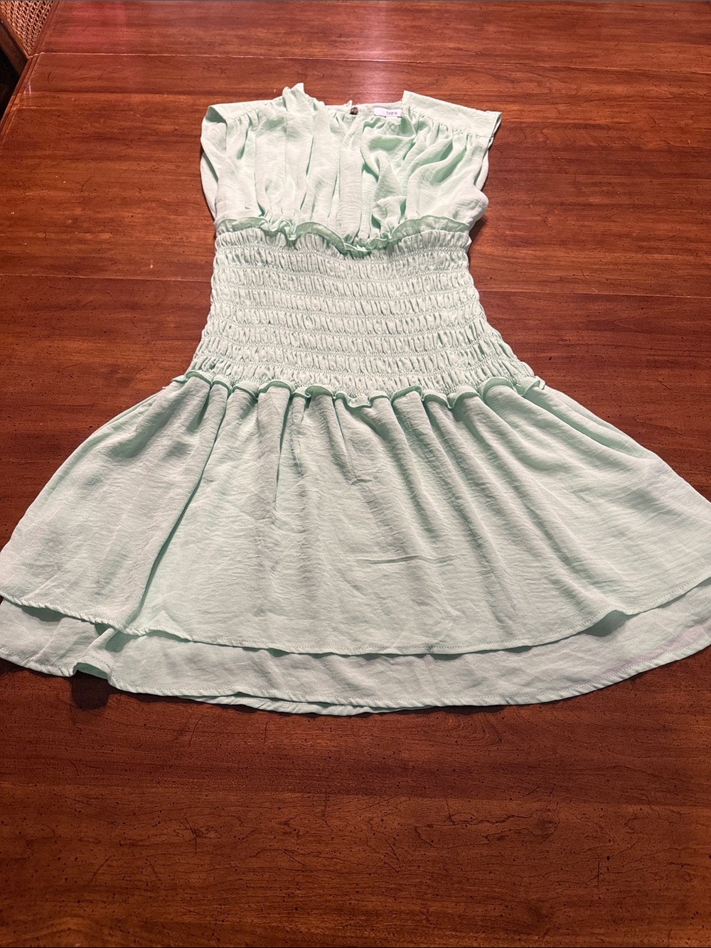 Bar III Mint Green Smocked Waist Dress